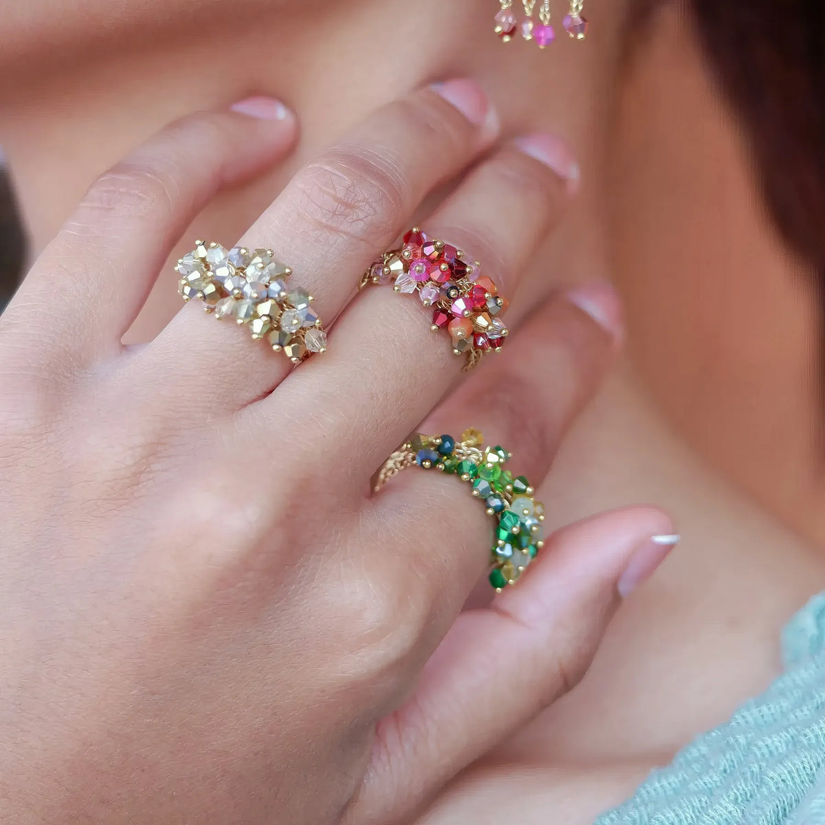 Each pieces of romeo delauris jewelry are crafted entirely by hand using a rare Fingerknit™ Technique — where fine metal threads become light, shaped without tools, and never repeated.